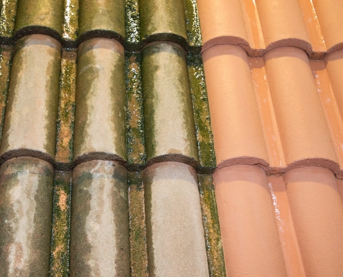 Čistenie strešnej krytiny a obnova farby.